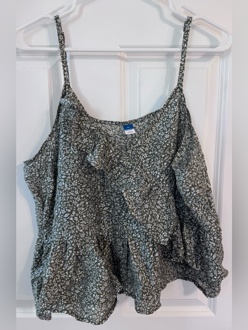 Old Navy Women’s Tank Top Flowered Green, XL